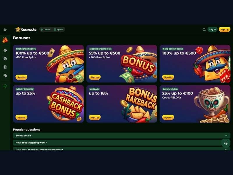Bonos Casinacho Casino (Nacho Casino) en la comparativa con el mercado español: cashback escalable, rakeback y cuándo vale el bono de bienvenida